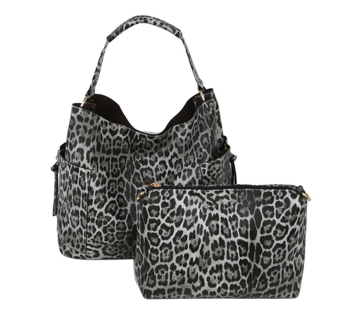 Animal Print Hobo Handbag Set