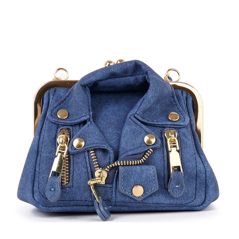 Biker Jacket Styled Mini Shoulder Bag