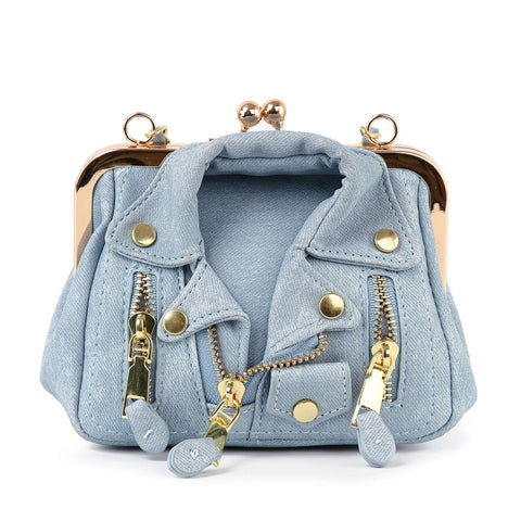 Biker Jacket Styled Mini Shoulder Bag