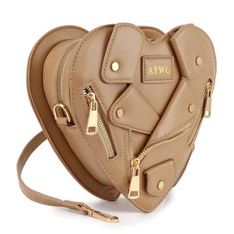 Heart Shape Biker Jacket Petite Shoulder Bag