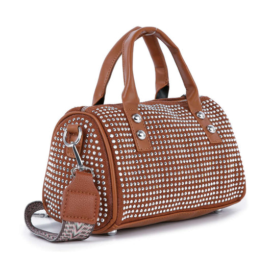 Dazzling Rhinestone Petite Satchel Handbag