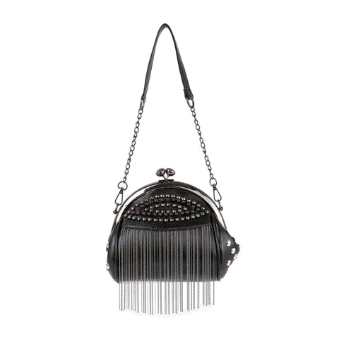 Beaded Fringe Accented Shoulder Bag