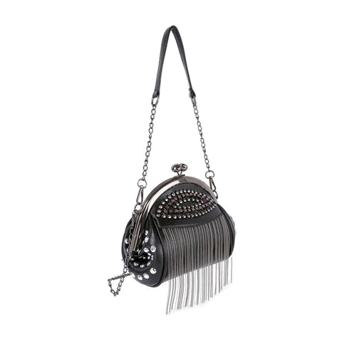 Beaded Fringe Accented Shoulder Bag