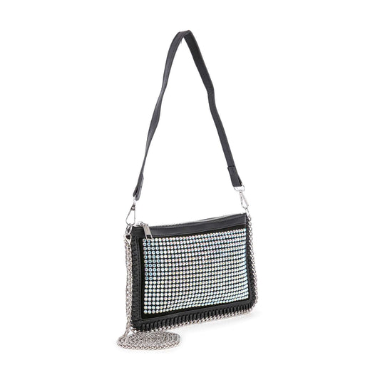 Chain Accented Slim Rhinestone Evening Bag