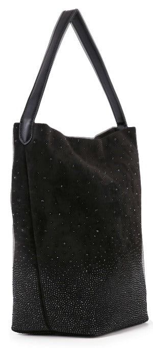 Ombre Rhinestone Design Large Bucket Bag