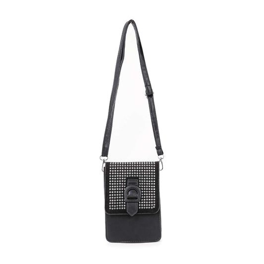 Rhinestone Front Flap Cell Phone Crossbody