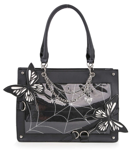 Unique Chain Accented Butterfly Hand Tote