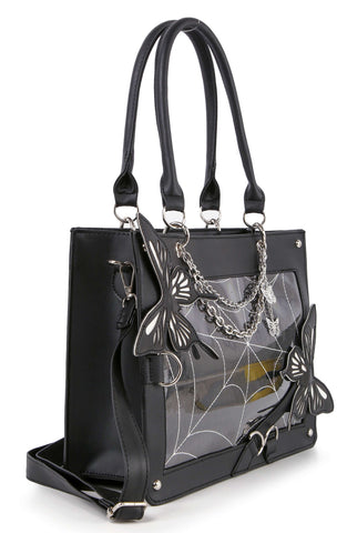 Unique Chain Accented Butterfly Hand Tote