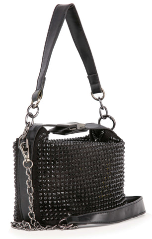 Rhinestone Multi Handle Petite Fashion Handbag