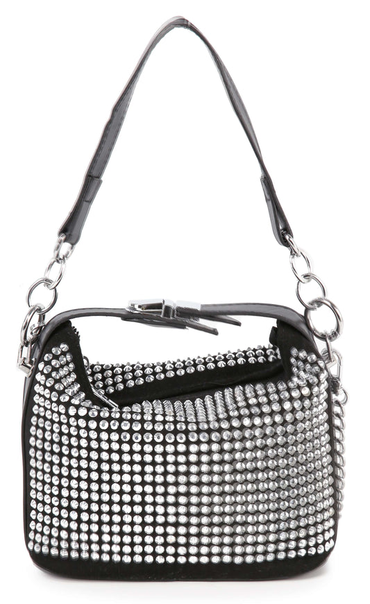 Rhinestone Multi Handle Petite Fashion Handbag