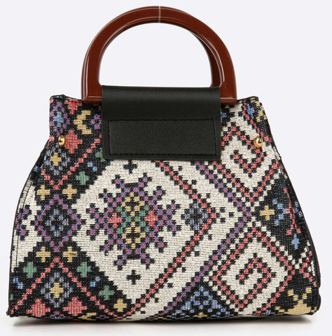 Woven Tapestry Design 2-Piece Hand Tote