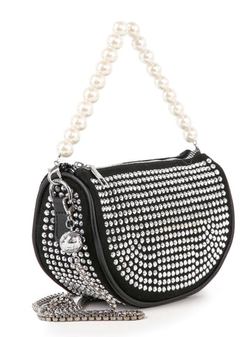 Rhinestone and Pearl Accented Petite Evening Bag