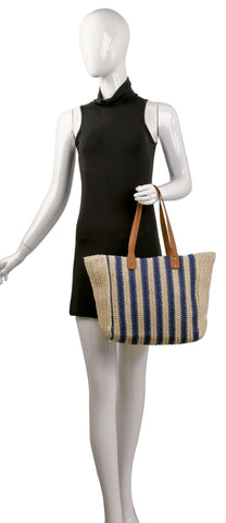 Summer Straw Striped Tote