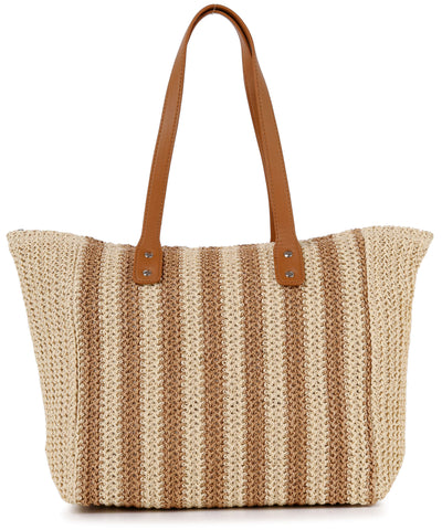 Summer Straw Striped Tote