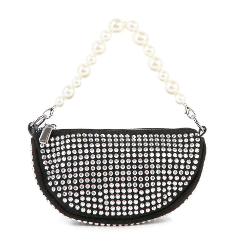 Rhinestone and Pearl Accented Petite Evening Bag