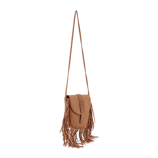 Fringe Accented Saddle Bag