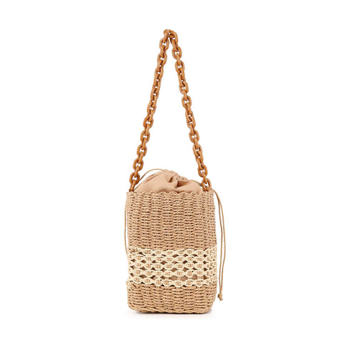 Straw Design Bucket Bag