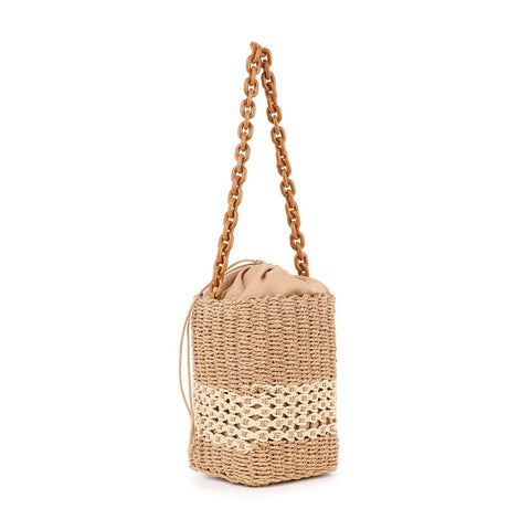 Straw Design Bucket Bag