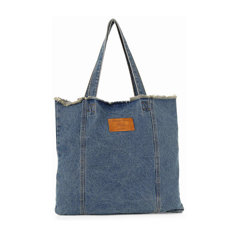 Large Distressed Denim Tote