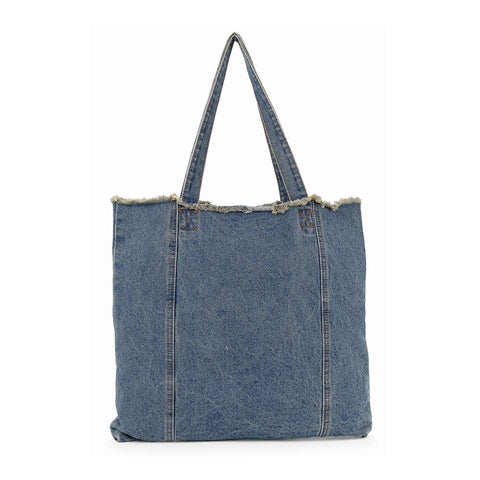 Large Distressed Denim Tote