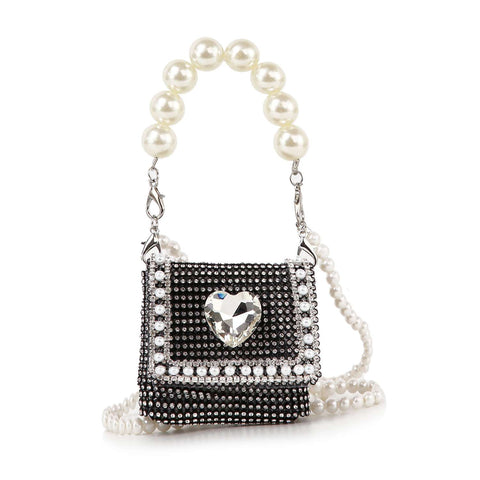 Pearl And Rhinestone Accented Ultra Petite Evening Bag