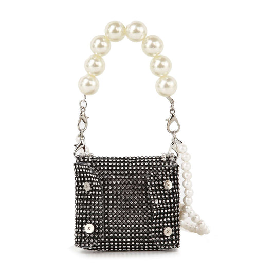 Pearl And Rhinestone Accented Ultra Petite Evening Bag