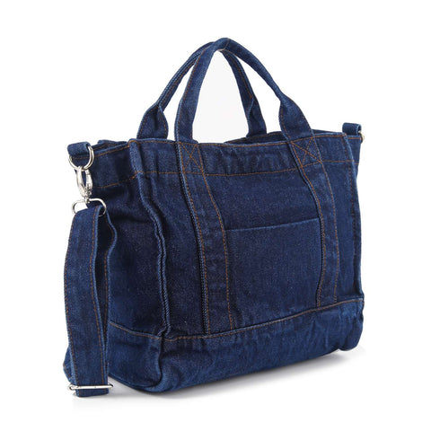 Front Pocket Denim Tote