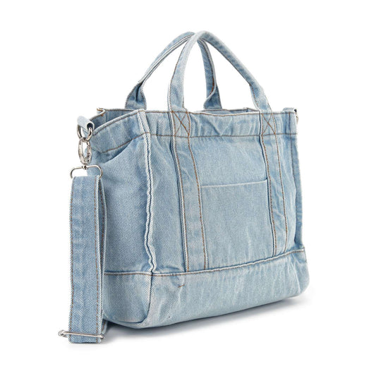 Front Pocket Denim Tote