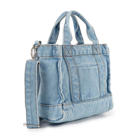 Front Pocket Denim Tote