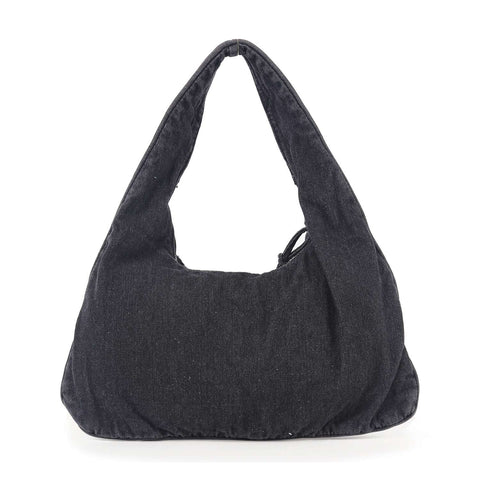 Distressed Denim Hobo Handbag