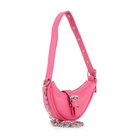 Buckle Accented Petite Hobo Shoulder Bag