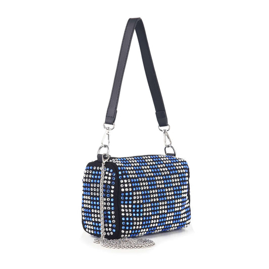 Rhinestone Checkerboard Design Fashion Bag