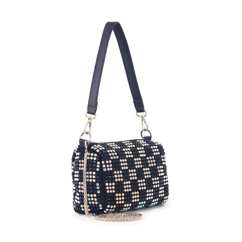 Rhinestone Checkerboard Design Fashion Bag