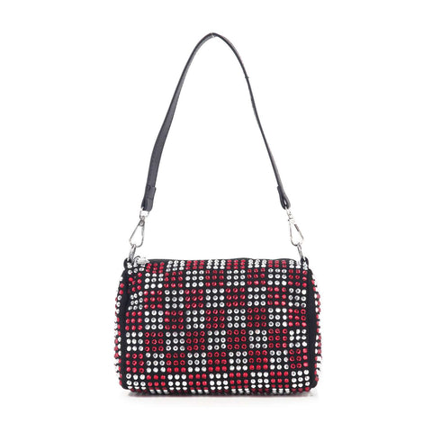 Rhinestone Checkerboard Design Fashion Bag