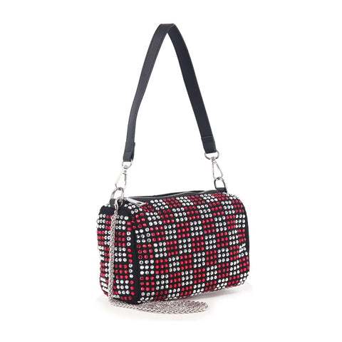 Rhinestone Checkerboard Design Fashion Bag