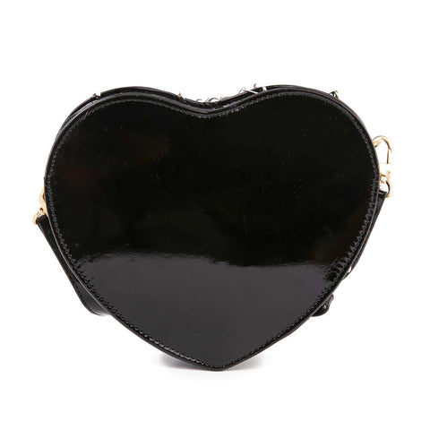 Cross Accented Heart Design Shoulder Bag