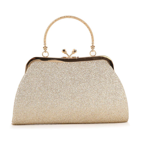 Glittery Pleated Petite Evening Bag