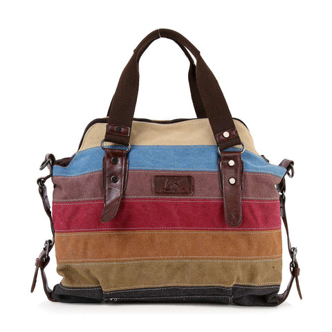 Large Colorful Striped Tote Bag