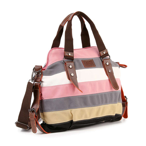 Large Colorful Striped Tote Bag