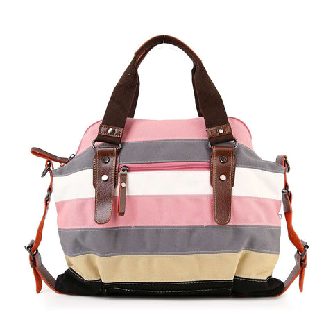 Large Colorful Striped Tote Bag