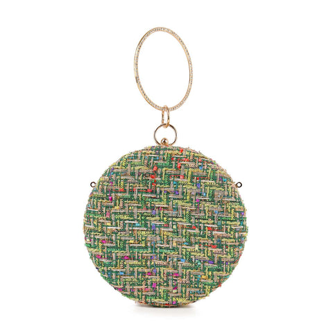 Tweed Ball Design Evening Bag