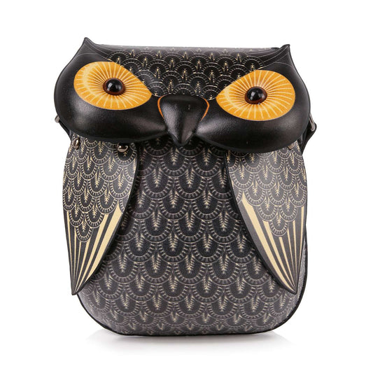 Whimsical Owl Design Crossbody Bag