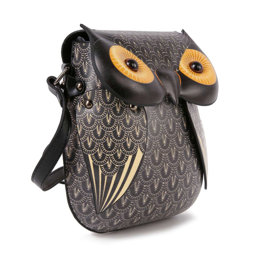 Whimsical Owl Design Crossbody Bag