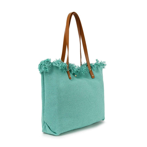 Canvas Frayed Tote Handbag