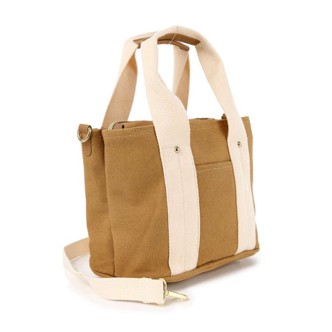 Contrast Petite Canvas  Hand Tote