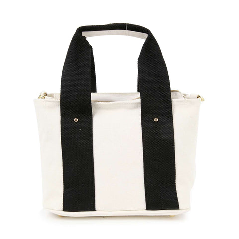 Contrast Petite Canvas  Hand Tote