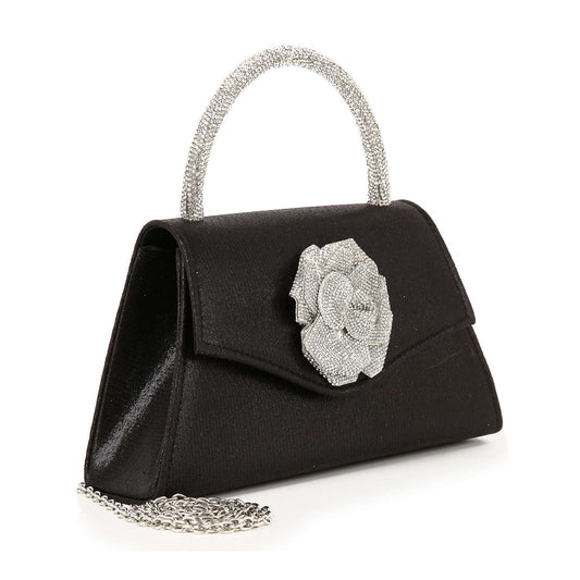 Raised Rhinestone Flower Petite Evening Bag