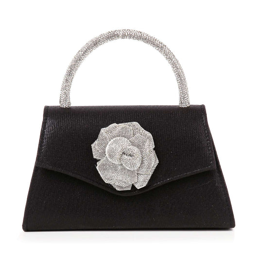 Raised Rhinestone Flower Petite Evening Bag