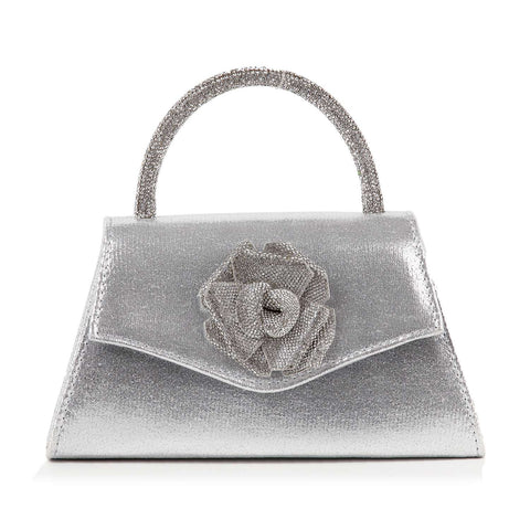 Raised Rhinestone Flower Petite Evening Bag