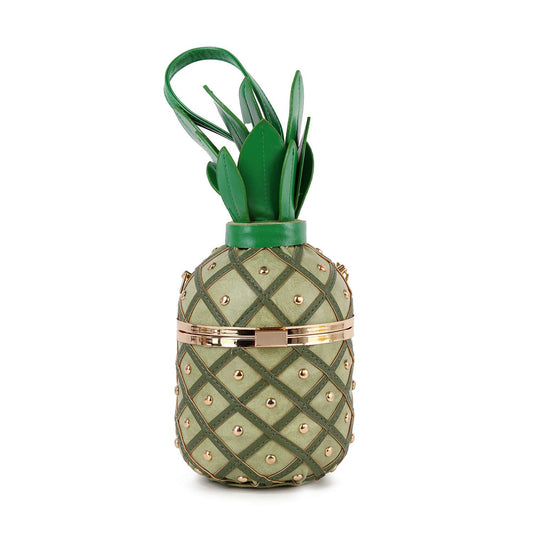 Studded Pineapple Shoulder Bag